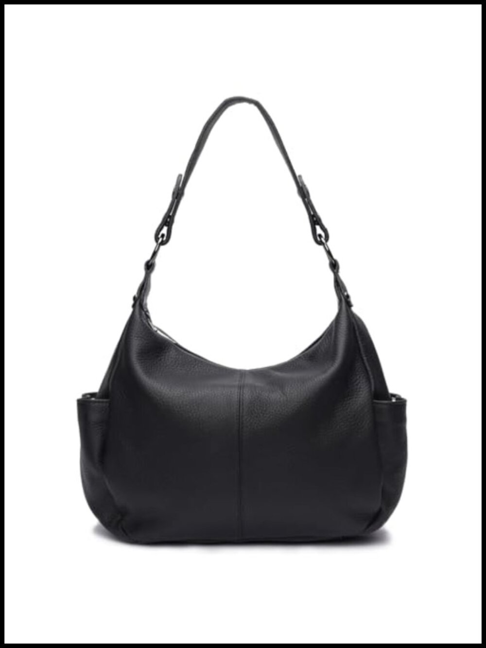 Genuine Leather Hobo Crossbody Bag Adjustable Straps Everyday Purse